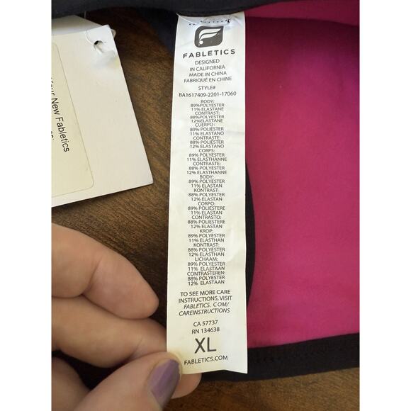 Fabletics Snapdragon Reversible Sports Bra Size XL New Moisture Wicking Gym Yoga - Picture 4 of 6